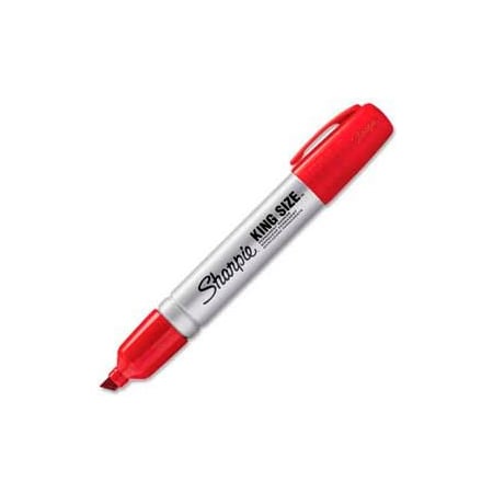Sandford Ink Sharpie King Size Permanent Marker, Chisel, Red Ink, Dozen 15002